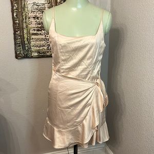 Princess Polly Champagne colored Wrap Dress size 4